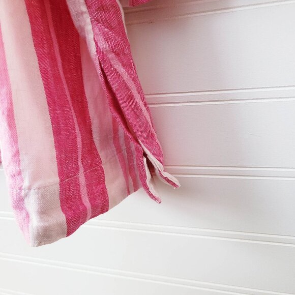 Charter Club Linen Top Womens XL Pink Stripe 3/4 Ruffle Sleeve Beachy Resort - Picture 3 of 8